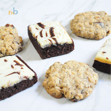 Load image into Gallery viewer, Dates and Chia Oatmeal Cookies &amp; Cream Cheese Brownies Combo Box
